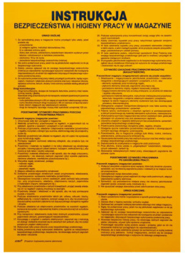 Tablica PCV Instrukcja bhp w magazynach - 330 x 460 mm