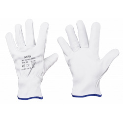 Rękawice ze skóry koziej w kolorze białym COMFO-9818 rozm. 10 ALPA