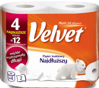 Velvet papier toaletowy najdłuższy a`4 biały