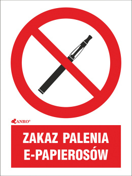 Znak Zakaz palenia e-papierosów ZZ-12P6 P 200X300