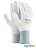 Rękawice powlekane poliuretanem białe wysoka manualność rozm. 7 OGRIFOX