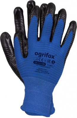 Rękawice powlekane prążkowanym nitrylem rozm. 9 OGRIFOX