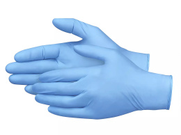 Rękawice nitrylowe bezpdrowe niebieskie rozmiar L