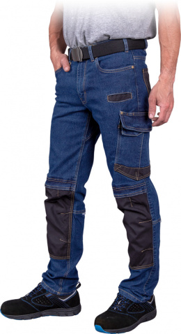 Spodnie wykonane z elastycznego jeansu rozm. 46 niebieskie Reis