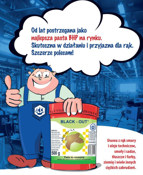 Pasta BHP do mycia rąk 500g BLACK-OUT Fregata