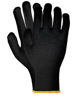 Rękawice ochronne z mikronakropieniem czarne rozm. 8 Reis