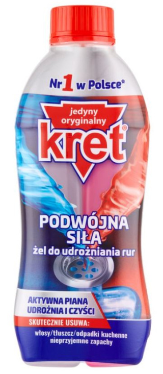 Kret w żelu do udrażniania rur PODWÓJA SIŁA 700g