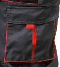 Spodnie robocze do pasa MONTER rozm. 5XL (62 / 200 cm) - czerwone wstawki