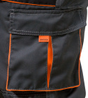 Spodnie robocze do pasa MONTER rozm. 4XL (60 / 164 cm) - pomarańczowe wstawki