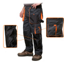 Spodnie robocze do pasa MONTER rozm. 4XL (60 / 176 cm) - pomarańczowe wstawki