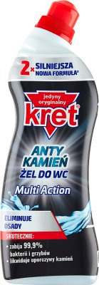 Kret Multi Action żel do WC 750g likwiduje kamień, usuwa bakterie