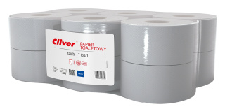 Papier toaletowy szary 1 warstwowy 130m Cliver