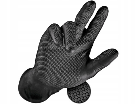 Rękawice nitrylowe czarne warsztatowe rozm. XL 50 szt. Grippaz