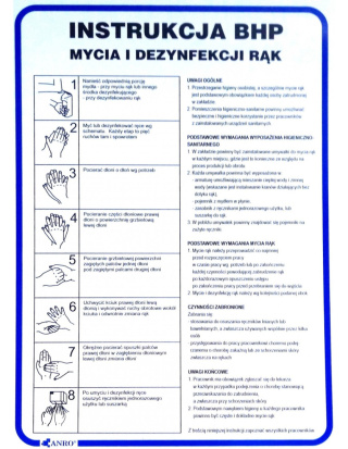 Tablica PCV Instrukcja BHP mycia i dezyfekcji rąk - 210 x 300 mm