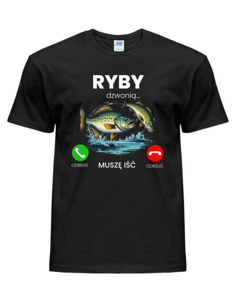 KOSZULKA t-shirt DLA WĘDKARZA MĘSKA "RYBY DZWONIĄ"