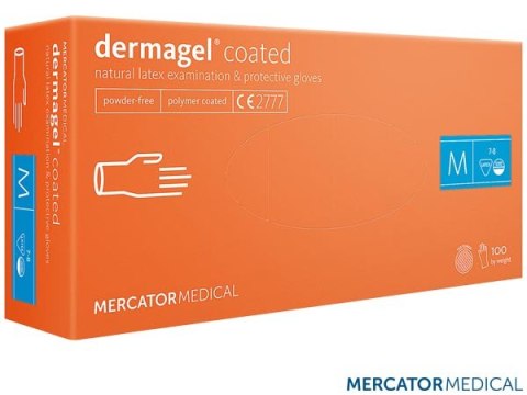 Rękawice lateksowe DERMAGEL bezpudrowe 8% Vat 100 szt. MERCATOR MEDICAL