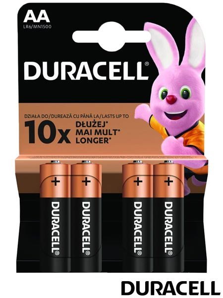Baterie DURACELL LR6/AA Alkaliczne – Zapas 4 szt. do codziennego użytku DURACELL