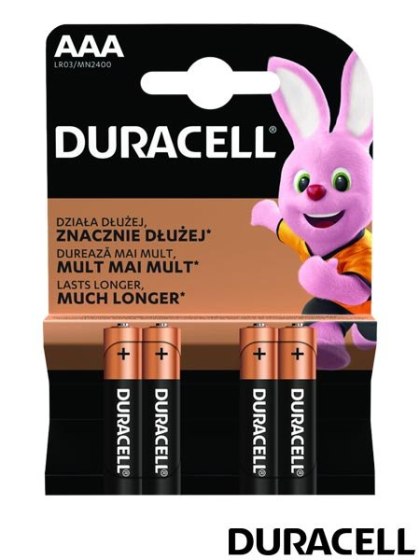 Baterie DURACELL LR-03/AAA Alkaliczne – Zapas 4 szt. do codziennego użytku DURACELL