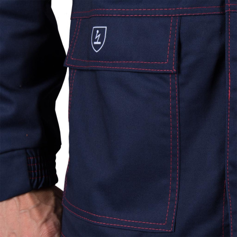 Bluza robocza antyelektrostatyczna ESD - z kieszeniami, zapinana na napy REIS