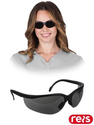 Okulary Ochronne Przyciemniane 5-3.1 | Filtr Słoneczny, Klasa 1, Ochrona F | Regulowane | EN166, EN172 REIS