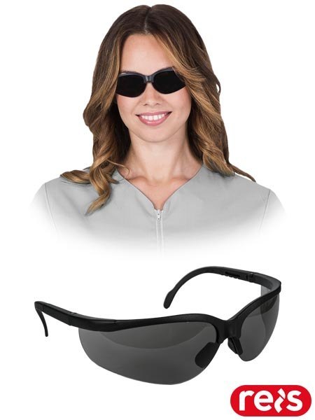 Okulary Ochronne Przyciemniane 5-3.1 | Filtr Słoneczny, Klasa 1, Ochrona F | Regulowane | EN166, EN172 REIS