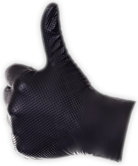 Rękawice nitrylowe czarne BARDZO GRUBE 90 szt. rozm. L ProMates