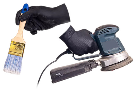 Rękawice nitrylowe czarne BARDZO GRUBE 90 szt. rozm. L ProMates