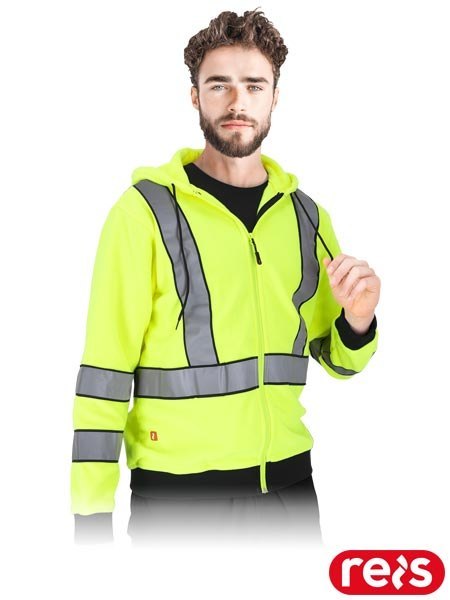 Bluza Ochronna Męska Polarowa Hi-Vis | Odblaskowa | Kaptur | BHP | Regular Fit REIS