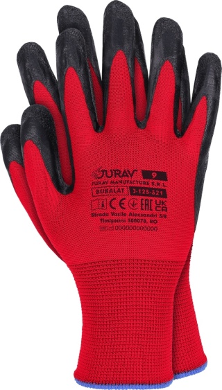 Rękawice ochronne powlekane lateksem bardzo chwytne rozm. 7 JURAV