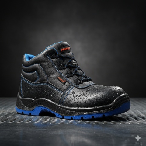 Trzewiki robocze BERGEN S1P rozm. 43 – skóra kruponowa, stalowy podnosek, wkładka antyprzebiciowa PROFUS