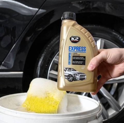 EXPRESS 1L: Super Skoncentrowany Szampon Samochodowy z Obfitą Pianą – Na Ponad 50 Myć K2