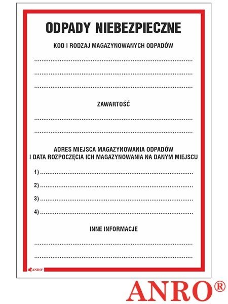 ZNAK INFORMACYJNY ANRO