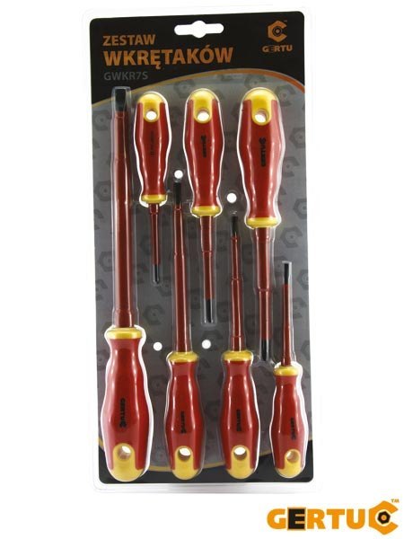 Zestaw Wkrętaków VDE 1000V – Bezpieczeństwo i Ergonomia dla Elektryków GERTU