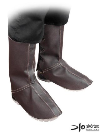 Nagolenniki Skórzane z Nastopkiem dla Spawacza | Skóra Licowa | Rzepy Niepalne | EN11611 SKÓRTEX