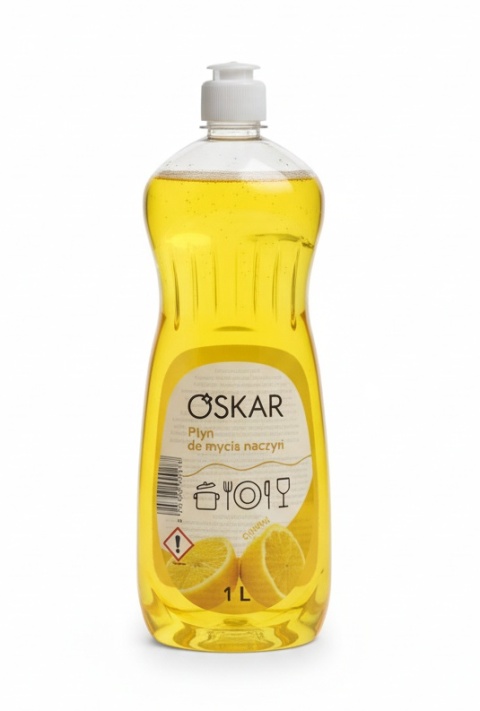 Płyn do Mycia Naczyń Oskar Cytrynowy 1L | Skuteczny | Świeży Zapach Cytryny