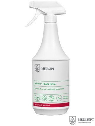 Pianka do Dezynfekcji Bezalkoholowa Velox® Foam Extra 1 l | Cytrusowa | Do Szkła Akrylowego i Aparatury MEDISEPT