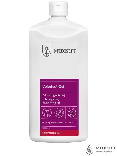 Żel do Dezynfekcji Rąk Velodes® Gel 500 ml | Chirurgiczny i Higieniczny | Z Gliceryną MEDISEPT