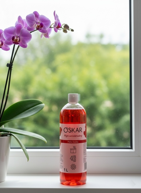 Płyn Uniwersalny 1L Kwiaty Polne | Lśniąca Czystość Bez Smug | Nabłyszczający | Do Podłóg, Okien Oskar