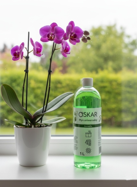 Płyn Uniwersalny 1L Konwalia | Lśniąca Czystość Bez Smug | Nabłyszczający | Do Podłóg, Okien Oskar