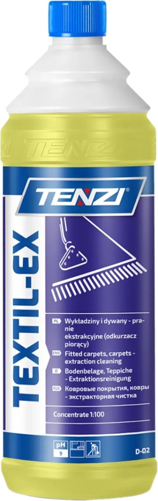 TEXTIL-EX – Koncentrat do Prania Wykładzin Metodą Ekstrakcyjną, 1 L i 5 L TENZI