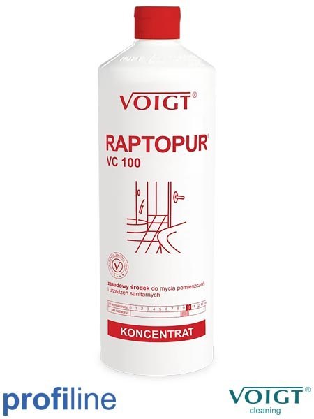 Zasadowy Płyn do Mycia Sanitariatów RAPTOPUR VC 100 1l | Technologia Anti-Stone | Na Baseny i do Szatni VOIGT