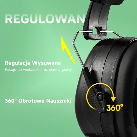 Ochronniki Przeciwhałasowe Safeyear EM5002 | SNR 33dB | EN 352-1 Czarne