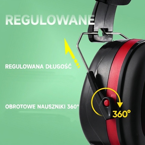 Ochronniki Przeciwhałasowe Safeyear EM5002 | SNR 33dB | EN 352-1 Czerwone