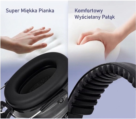 Ochronniki Przeciwhałasowe Safeyear EM5002 | SNR 33dB | EN 352-1 Czarne